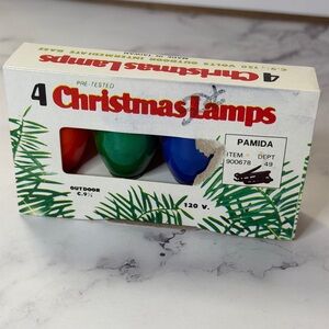 Vintage C9½ Christmas Lamps – Original Box – 4 Bulbs – PAMIDA